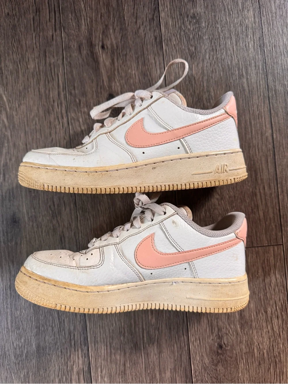 Nike Air Force 1 Low - Cream with Pinkish Rose Swoosh